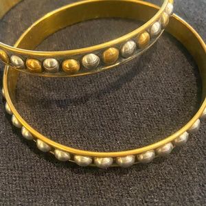 Silver and Gold Tone Bangle Bracelets